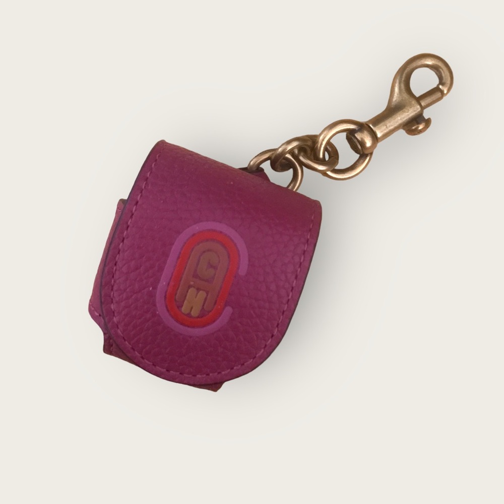 Coach AirPods case. Pink leather, used for a few time. Not for AirPods Pro